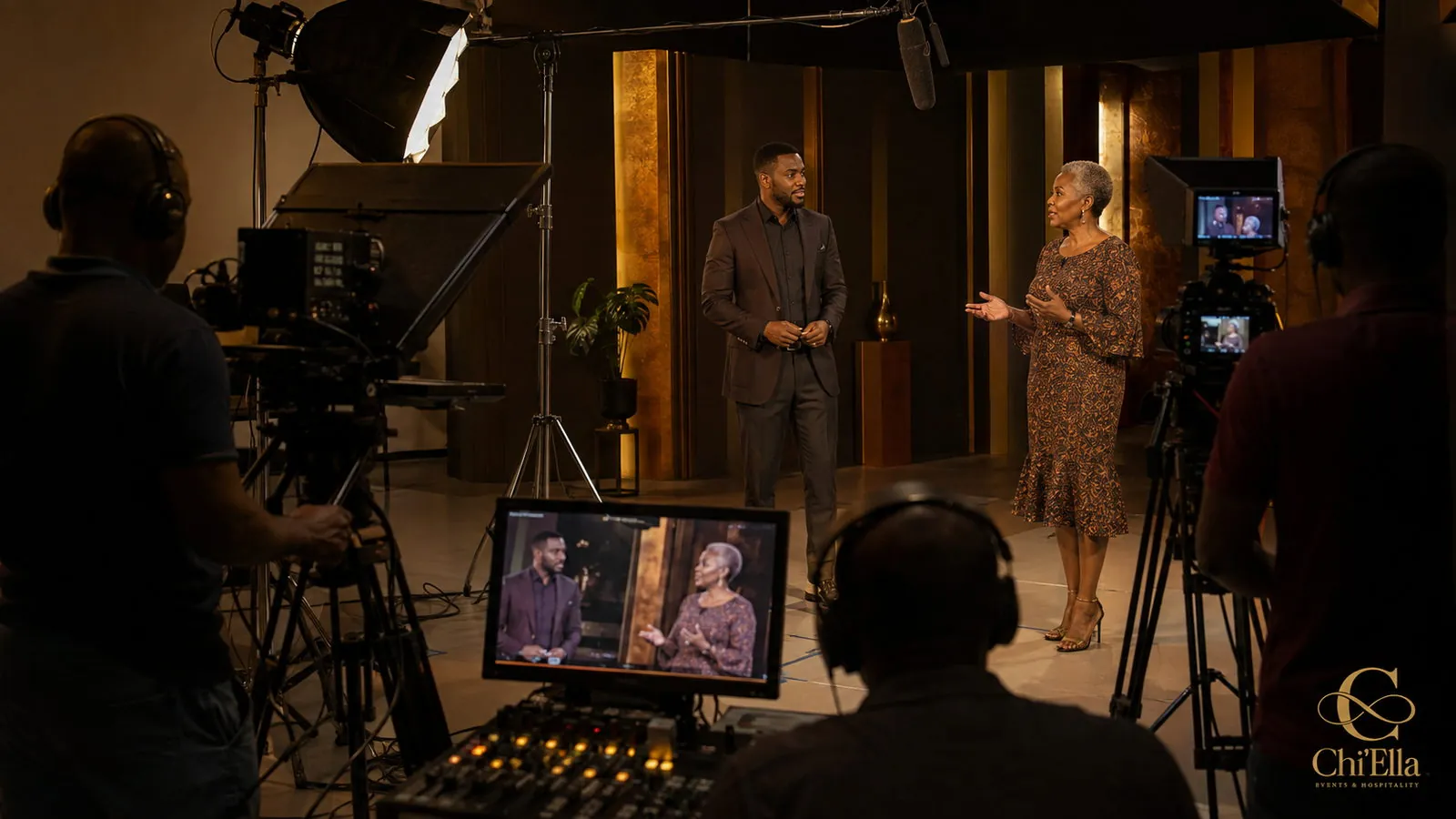 Promotional video shoot on set