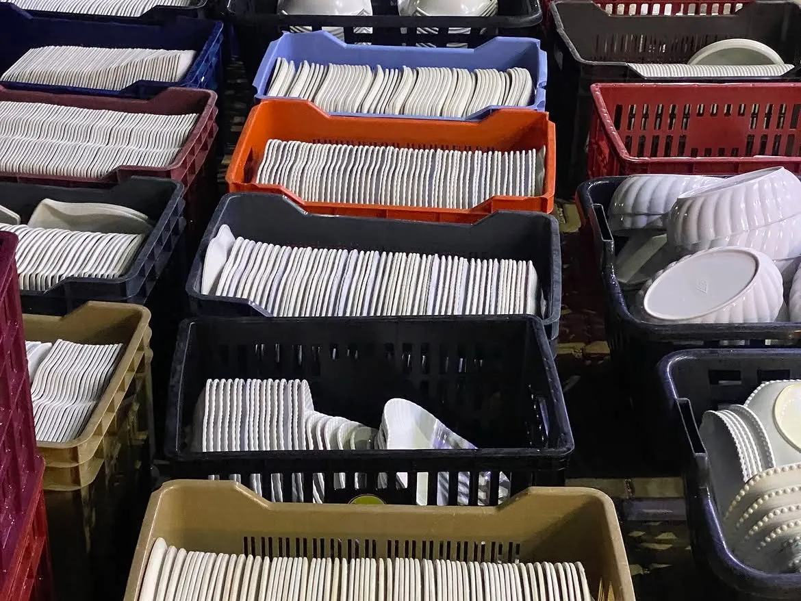 Plates, cutlery and crockery